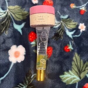 Lip Scrub & Polish in “Berry” & Her Mine Lip Oil in “Lemon” New